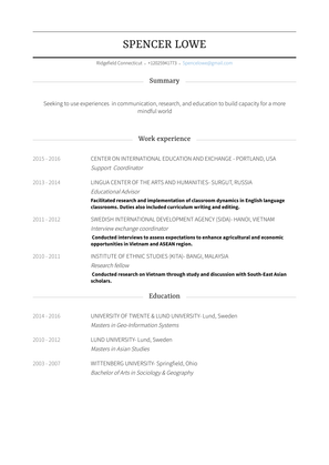 Research Consultant Resume Sample and Template