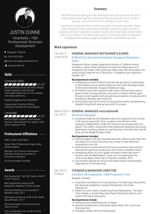 Founder & Managing Director Resume Sample and Template
