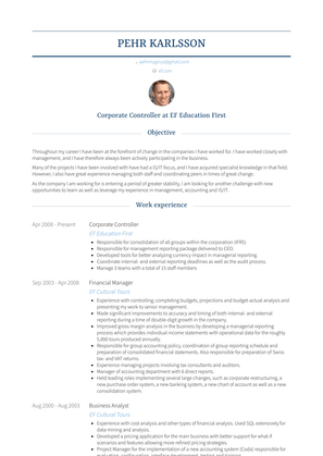 Corporate Controller Resume Sample and Template