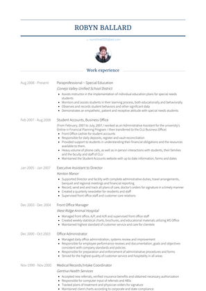 Paraprofessional ~ Special Education Resume Sample and Template