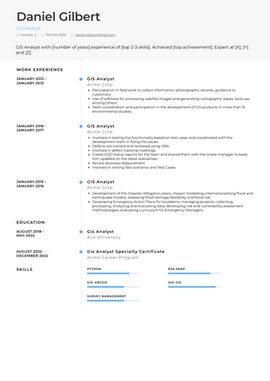 Gis Analyst Resume Sample and Template