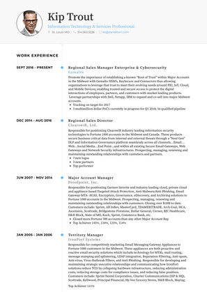 Regional Sales Director Resume Sample and Template