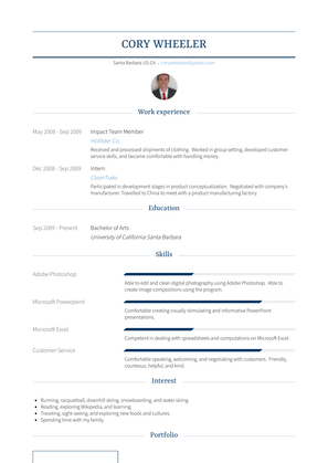 Impact Team Member Resume Sample and Template