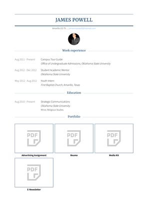 Campus Tour Guide Resume Sample and Template