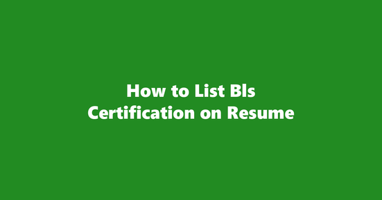 bls certification on resume banner image