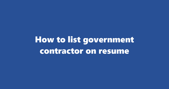 government contractor on resume banner image