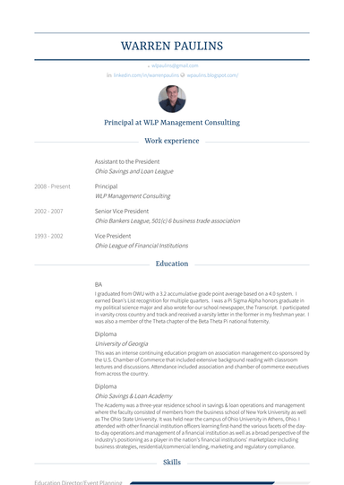 Assistant To The President Resume Sample and Template