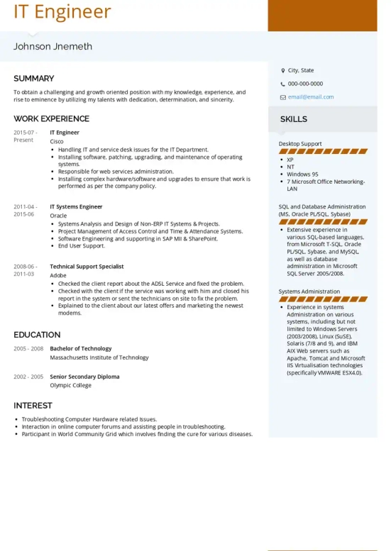 Information Technology Resume Objective Examples