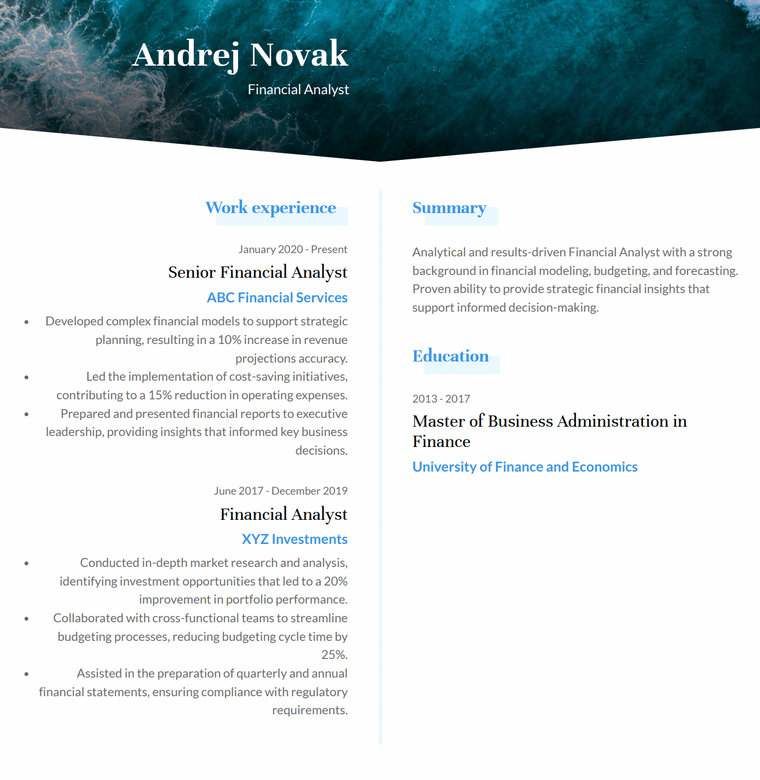 Visual Resume Template - Fuji