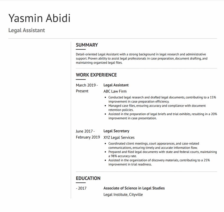 Google Docs CV Template - Corporate