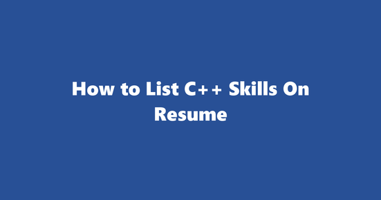 c++ resume skills