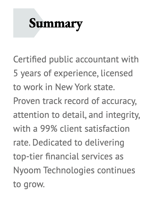 Staff accountant resume summary example