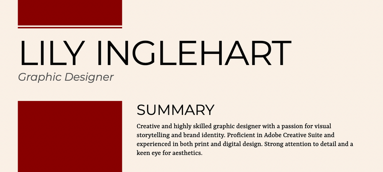 Minimalistic Resume Color Schemes for Creative - Burgundy and Beige