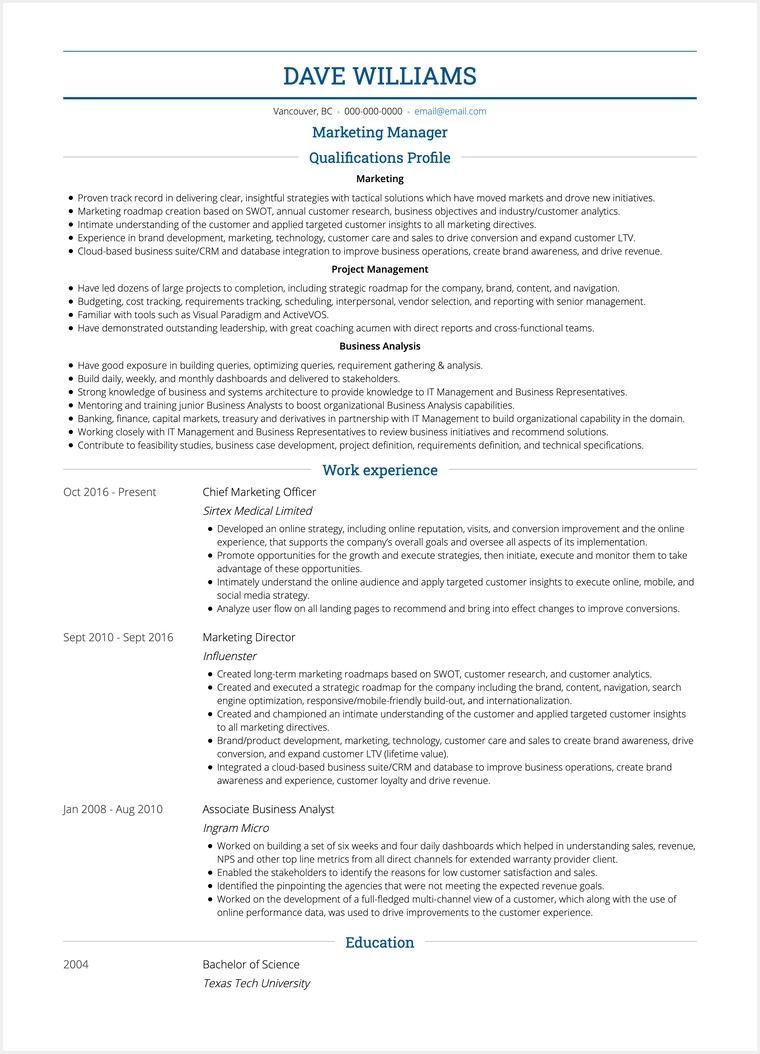 combination cv format for uk