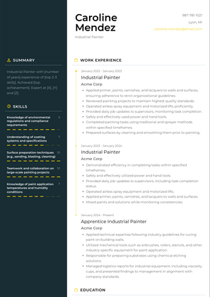 Industrial Painter Resume Sample and Template