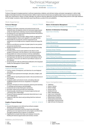 Technical Manager Resume Sample and Template