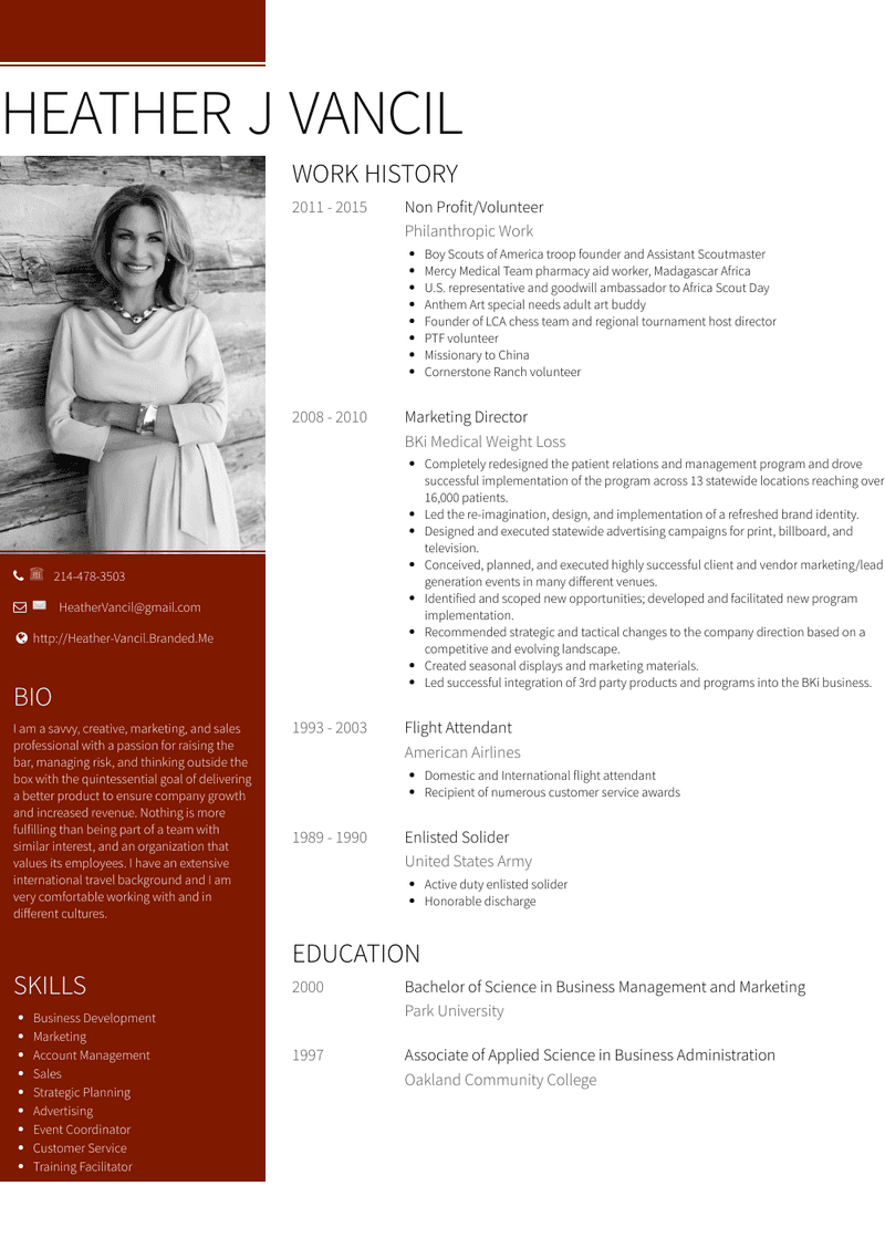 Non Profit/Volunteer Resume Sample and Template