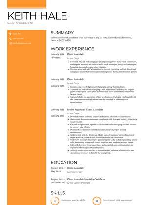 Client Associate Resume Sample and Template