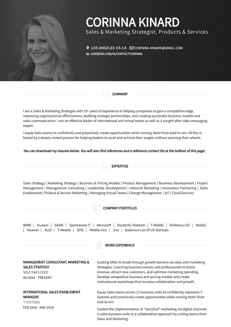 Engagement Manager Americas; Portfolio Strategy Resume Sample and Template