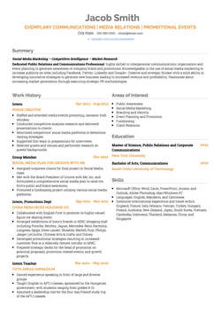 Media Relations Resume Sample and Template