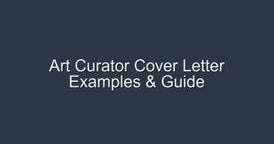 Curatorial Expert Letter Example Art Curator Cover Letter Examples (Free Templates & Expert Tips)