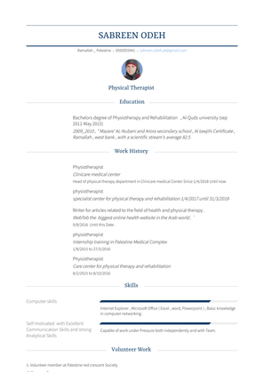 Physiotherapist Resume Sample and Template