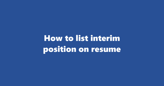 interim position on resume banner image