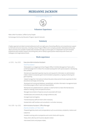 Executive Administrative Assistant Resume Sample and Template