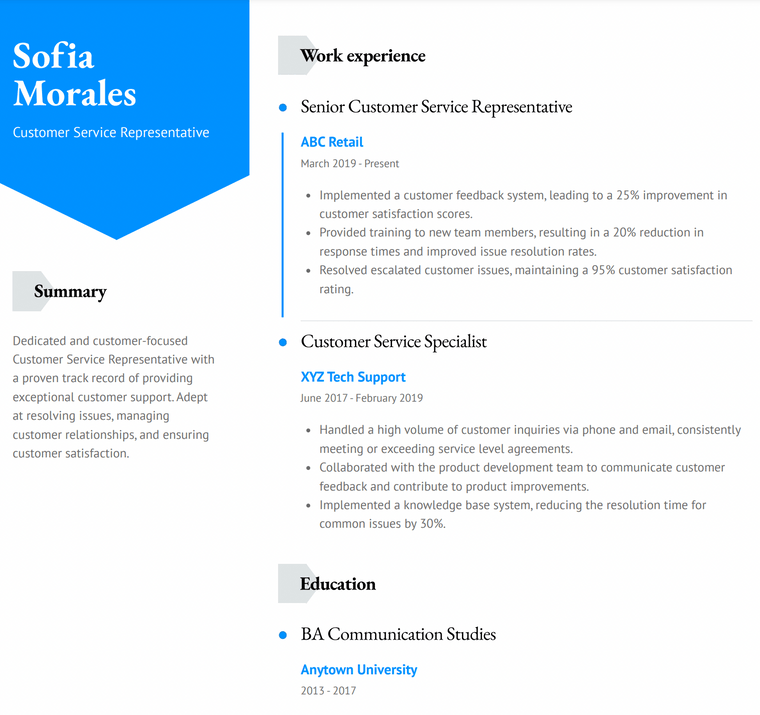 Visual Resume Template - Baker