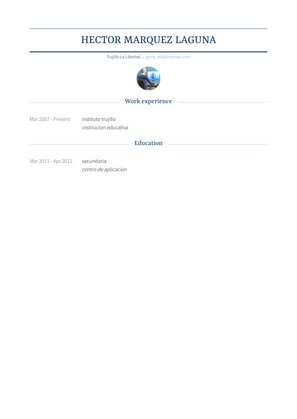 Instituto Trujillo Resume Sample and Template