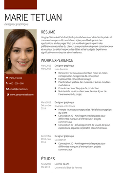 Designer graphique Resume Sample and Template