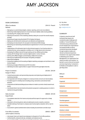 Office Coordinator Resume Sample and Template