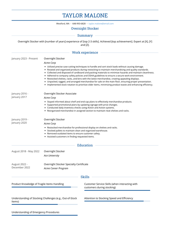 Overnight Stocker Resume Examples And Templates overnight-stocker-resume-examples-and-templates
