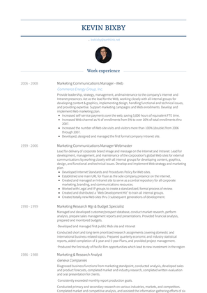 Marketing Communications Manager   Web Resume Sample and Template