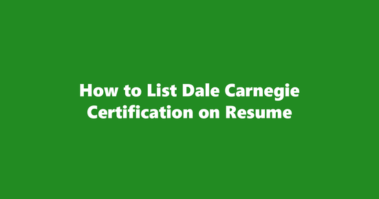 dale carnegie certification on resume banner image