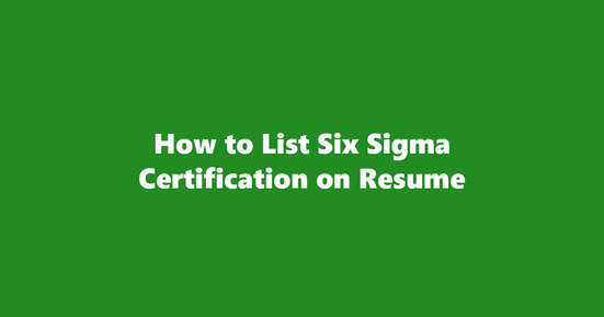 six sigma certification on resume banner image