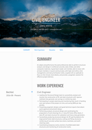 Civil Engineer Resume Sample and Template