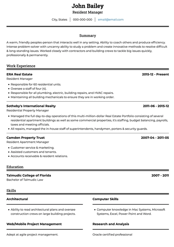 ats friendly resume template usa