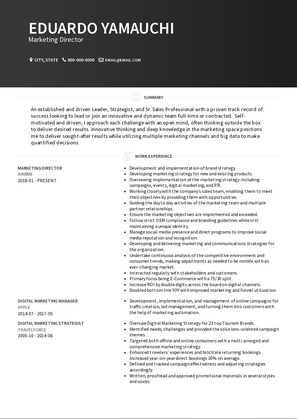 Marketing Manager Resume Sample and Template