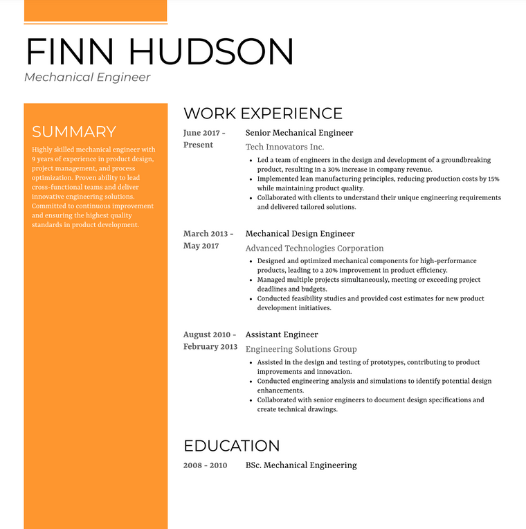 Gallant Simple Color Resume Template