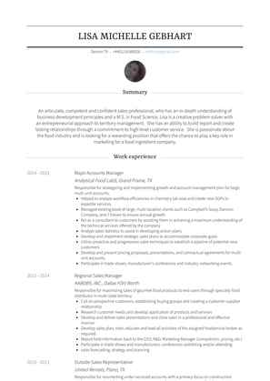 Major Accounts Manager Resume Sample and Template