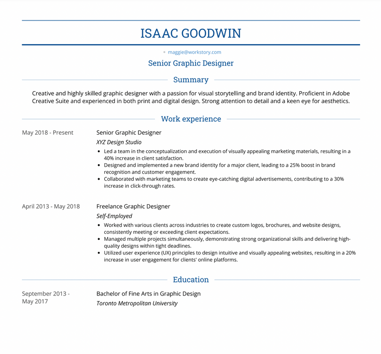 Single Column Minimalistic Resume Template - Monte