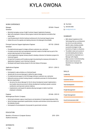 Manager Resume Sample and Template