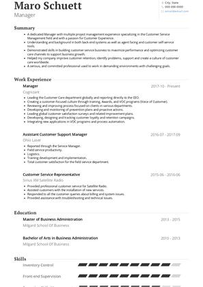 Manager Resume Sample and Template