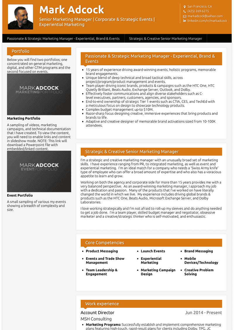 Senior Account Director Resume Sample and Template