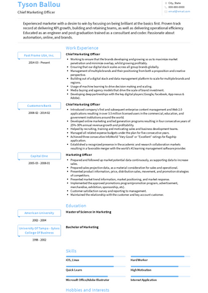 Chief Marketing Officer Resume Sample and Template