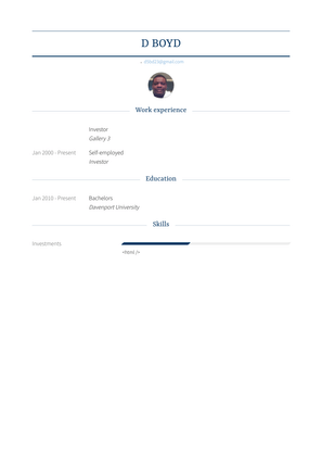 Investor Resume Sample and Template
