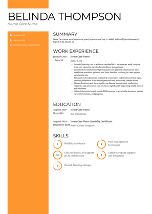 Home Care Nurse Resume Sample and Template