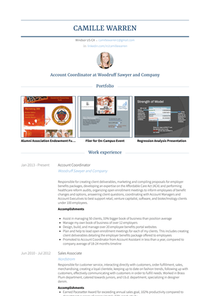 Account Coordinator Resume Sample and Template