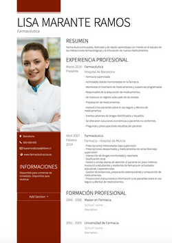 Farmacéutica Resume Sample and Template